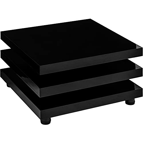 STILISTA® Couchtisch 360° drehbar, Cube-Design, Größen, 73x73 cm Hochglanz schwarz