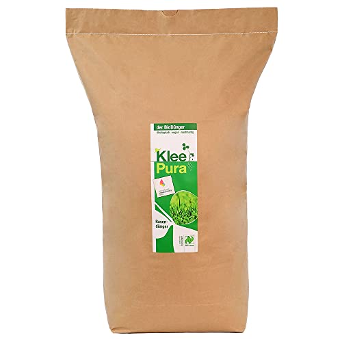 KleePura Bio Rasendünger 10,5 kg. NATURLAND zertifizierter Dünger aus 100% Bio-Klee. Organischer Rasendünger für Herbst & Frühjahr. Bis zu 105 m² Rasenfläche düngen.