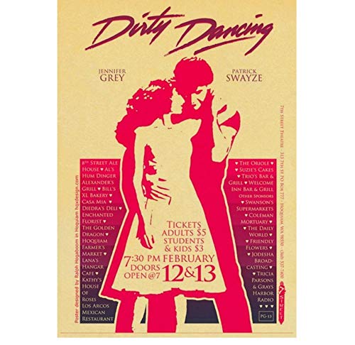 ZOEOPR Plakate und Drucke Film Dirty Dancing Filmplakat Retro-Stil Home Decor Poster Leinwand Malerei Home Decor 50 * 70Cm No Frame
