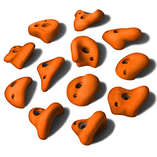 ALPIDEX 12 L Klettergriffe Klettersteine - Farbe:Sporty Orange