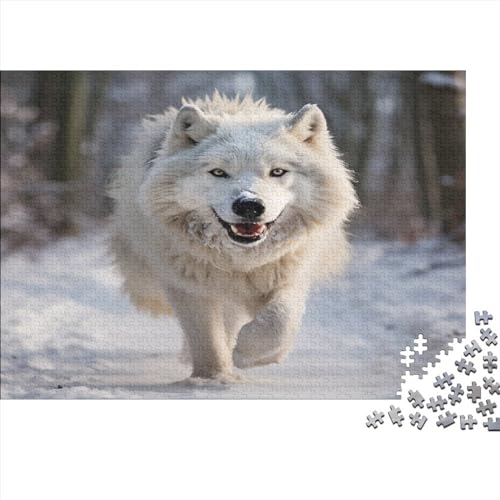 Domineering Arctic Wolf Für Erwachsene Puzzle 1000 Teile Gifts Home Decor Lernspiel Geburtstag Home Decor Family Challenging Games Entspannung Und Intelligenz 1000pcs (75x50cm)