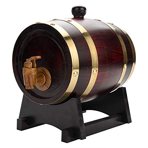 Jadeshay Eichenfass - Vintage Oak Wine Dispenser für Wein Bier Spirituosen Lagerung 1.5L / 3L / 5L (Größe : 1.5L Red Wine)