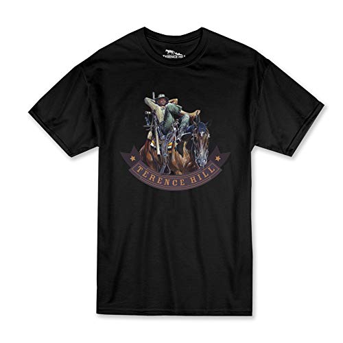 Terence Hill T-Shirt - Der Müde Joe Pferd - Vier Fäuste für EIN Halleluja (schwarz) Renato Casaro Edition (5XL)