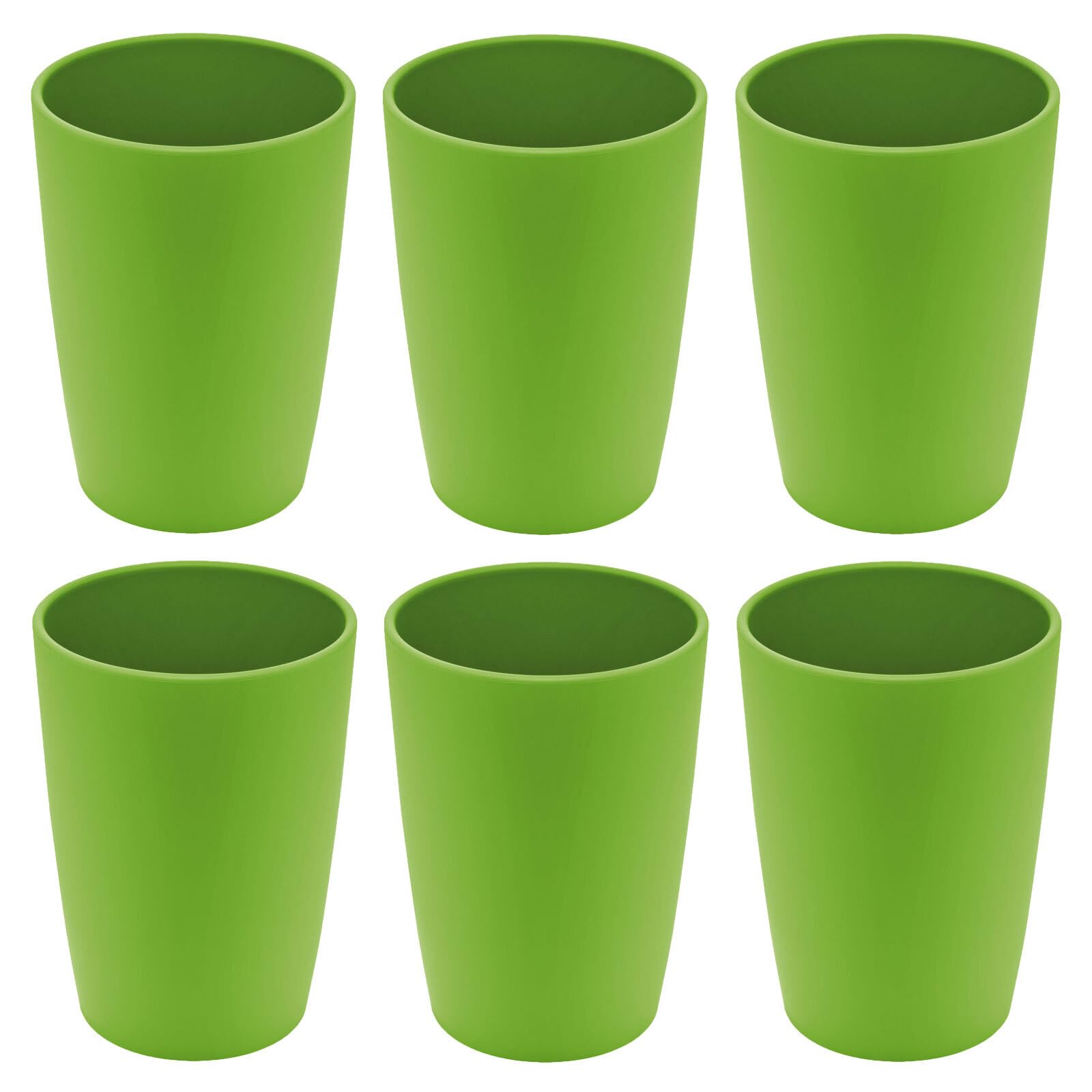 Magu 6er Set Natur-Design Trinkbecher Grün ca. 310 ml aus einem Polymer aus natürlichen Materialien Mehrwegbecher Partybecher