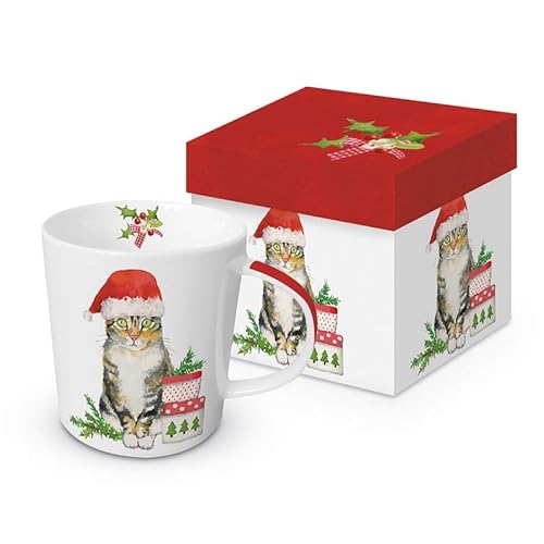 Tasse Henkelbecher Katze Weihnachten