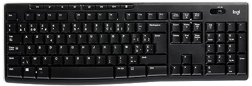 Logitech K270 RF Wireless Keyboard Schwarz (Standard, RF Wireless, Belgian Layout AZERTY)