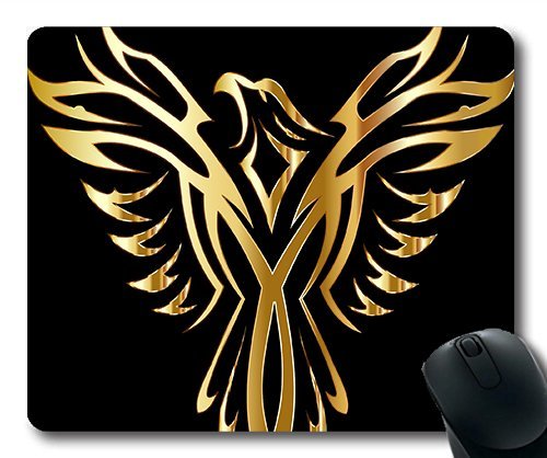 Yanteng (Precision Lock Edge Mouse pad) Phoenix Bird Legendary Mythical Fictional Line Art Gaming Mouse pad Mouse mat for mac or Computer