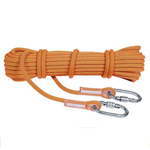 YRHUGHB Kletterseil 12 mm, Baumkletterseil, statisches Klettern, Karabiner, Sicherheits-Feuerleiterseil für den Außenbereich, Kletterseil, Abseilseil, für Camping