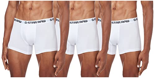 G-STAR RAW Herren Classic Trunk Boxershorts, Weiß White, S (3erPack)