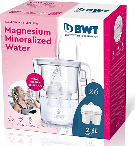 BWT BWT Soft Vida Manuelle Wasserfilterkanne + 6 Softfilter, 2,6 l, Weiß, 800 g
