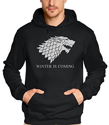 Winter is Coming - Game of Thrones, Hoodie - Sweatshirt mit Kapuze, schwarz-grau GR.M