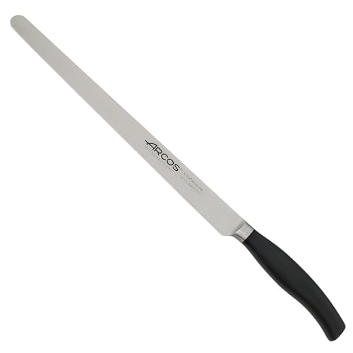 Arcos Serie Clara - Schneidmesser/Schinkenmesser - Geschmiedeter Edelstahl NITRUM - Klinge von 250 mm - Griff aus eingespritztem Polypropylen - Farbe Schwarz