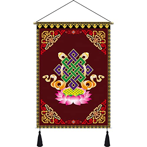 Rollbilder, Feng Shui tibetisches Thangka, asiatische, mit Seide bemalte Rollbilder, Wandbehang-Dekor-Poster, Wand-Scroll-Kunst-Hängedekorationen for Zuhause (Color : H)