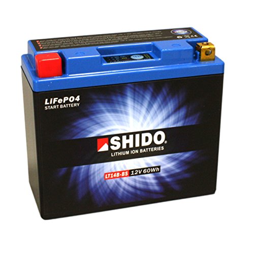 Batterie Shido Lithium LT14B-BS / YT14B-BS, 12V/12AH (Maße: 150x70x145) für Yamaha MT-01 1700 Baujahr 2012