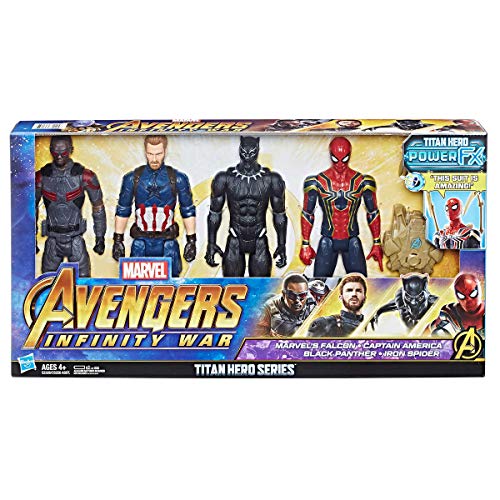 Marvel 1202129 Avengers Titan Hero Series 4 Pack, Multi