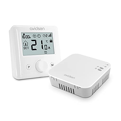 AVIDSEN Home Flow smartes WLAN Thermostat, WLAN Heizungssteuerung von Boiler/Warmwasserheizung, WLAN Verbindung zum Router, Smartphone App, ohne Abonnement, einfache Installation