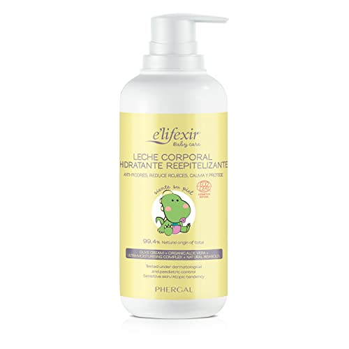 Elifexir Baby Care - Reepithelisierende Feuchtigkeitsmilch | Spendet Feuchtigkeit, reduziert Juckreiz und Rötungen, schützt und beruhigt | Hypoallergen | 99% natürliche Inhaltsstoffe | 400 ml
