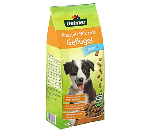Dehner Hundefutter Junior, Knusper Mix mit Geflügel, 12 kg