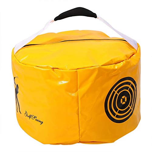 Maquer Tragbarer Indoor Golf Sandsack, Golf Impact Bag, Golf Training Bag, für Swing Training zum Golftraining(Yellow)