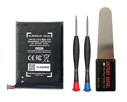 ElecGear 1 Stück Ersatzakku für Switch Lite Konsole, HDH-003 Li-Ionen Akku Batterie Akkupack für Nintendo Switch Lite HDH-001, 3,8V 3570mAh 13,6Wh mit DIY Reparatur Tool Kit
