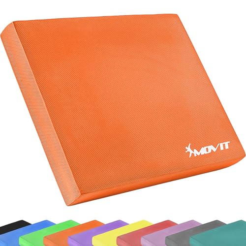 MOVIT® XXL Balance Pad Dynamic Base, 50x40x6cm mit Elastikband, Farbwahl: 10 Farben, Training für Gleichgewicht und Koordination, Gleichgewichtstrainer Balancekissen - orange