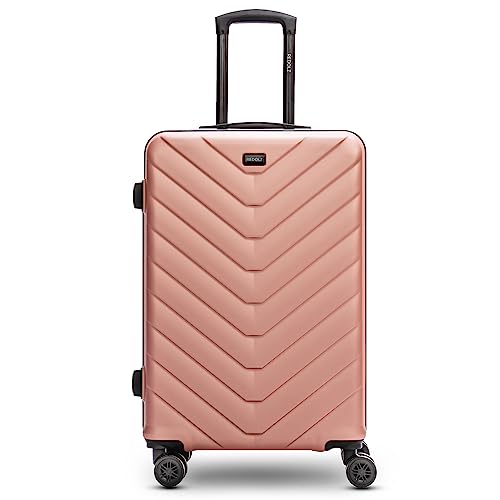 REDOLZ Hartschalen Koffer Damen/Herren | Leichter Trolley 45 x 25 x 67 cm - hochwertiges ABS Material | 4 Doppelrollen & TSA-Schloss (Essentials 07)