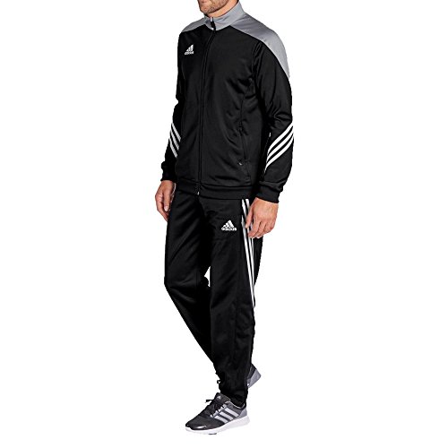 adidas Fußball Bekleidung Sere14 Präsentations Trainingsanzug, Black/Silver/White, M