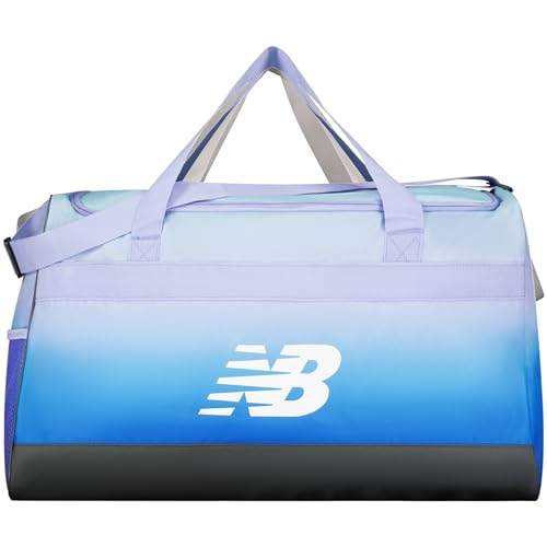 New Balance Duffel Bag Medium Gym Bag Reisegepäck mit Tragegriffen und verstellbarem Schultergurt, Hellblau, Hell, blau, Seesack, mittelgroßer Turnbeutel, Reisegepäck mit Tragegriffen und