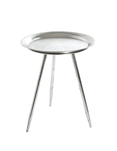 HAKU Möbel Beistelltisch, Metall, Silber, Ø 38 cm x H 47 cm