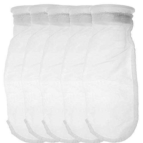 Hogdseirrs Honritone Nylon Mesh Filter Sock Bag 4" Ring 50/100/200/300/400 Micron - 15 Zoll lang - 5er Pack