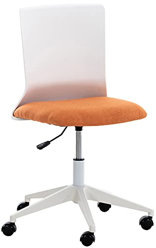 CLP Bürostuhl Apolda I Kunstleder I Stoff I Ergonomischer Schreibtischstuhl I Stuhl mit Kunststoffgestell, Farbe:orange, Material:Stoff