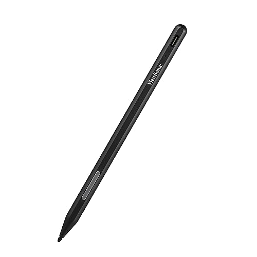 ViewSonic ACP302 Stylus Stift, Active Stylus Pen 8.9XL167mm MPP2.0 4096 Pressure, USB-C Schnellladung, Handflächenabweisung, Magnetisch, 2 Bot.Schwarz, kompatibel mit Microsoft Surface ASUS Dell Acer