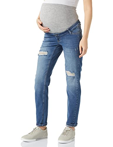 MAMALICIOUS Damen Mlcedar Regular Destroyed Jeans, Medium Blue Denim/Detail:destroyed, 32W / 32L EU