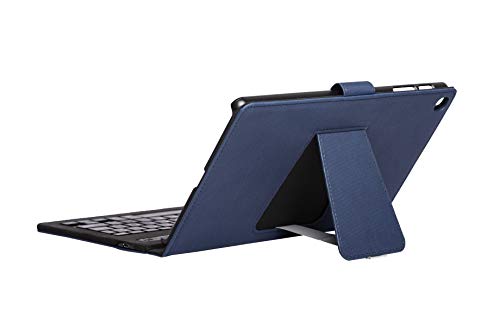 Silver HT - Hülle mit Bluetooth-Tastatur für 10,1"Samsung TAB A 2019 Tablet (T510 / T515) mit Standfunktion und High-Finish. Farbe: Blau
