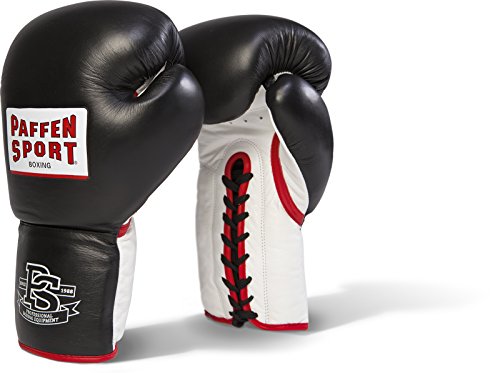 PAFFEN SPORT PRO Heavy Hitter Boxhandschuhe für das Sparring; schwarz/weiß/rot; 18UZ