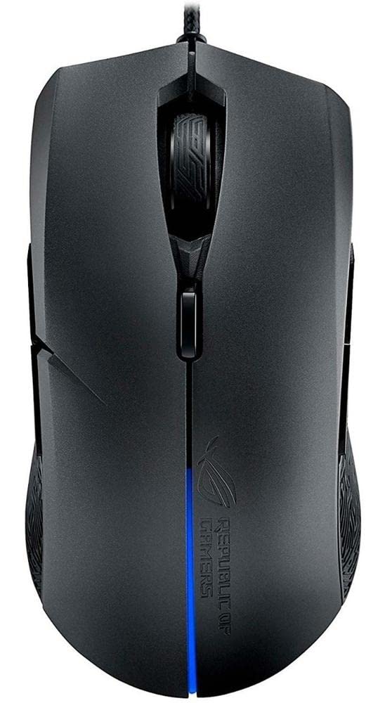 ASUS Optische Gaming-Maus – ROG Strix Evolve | kabelgebundene Gaming-Maus für PC | 7200 DPI, Omron-Switches | 4 anpassbare ergonomische Stile | Aura Sync RGB, Armoury II