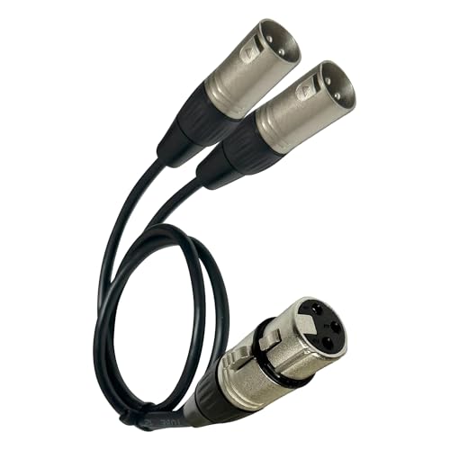 DIYTECH Premium XLR Splitter Kabel, XLR Splitter 1 Buchse auf 2 Stecker Kabel, XLR Y Kabel, Mikrofon Splitter mit 1 XLR Buchse auf 2 XLR Stecker für professionelle Audioaufnahme, XLR Splitter Box 24