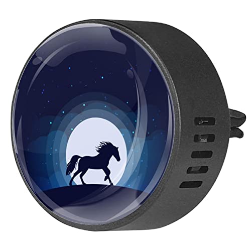 Quniao Blue Horse Silhouette 2PCS Custom Car Aromatherapy Air Freshener Diffuser Car Fragrance Diffuser Locket Car Diffuser Vent Clip Apply for Car, Office, Kitchen