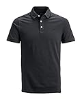 Jack & Jones Herren Slim Fit Polo Shirt JJEPAULOS Uni Sommer Hemd Kragen Kurz Arm Basic Pique Cotton, Farben:Dunkelgrau, Größe:M