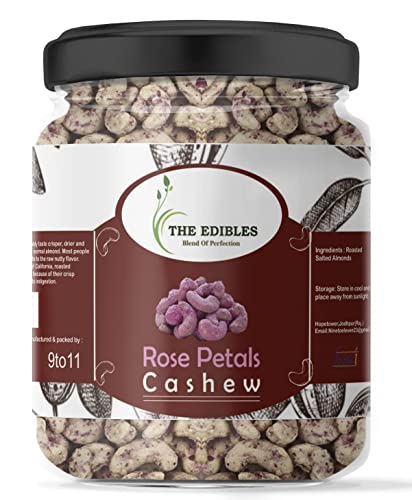 THE EDIBLES Natürlich aromatisierte Nüsse – Cashewnüsse mit Rosengeschmack 200 g_Verpackung kann variieren