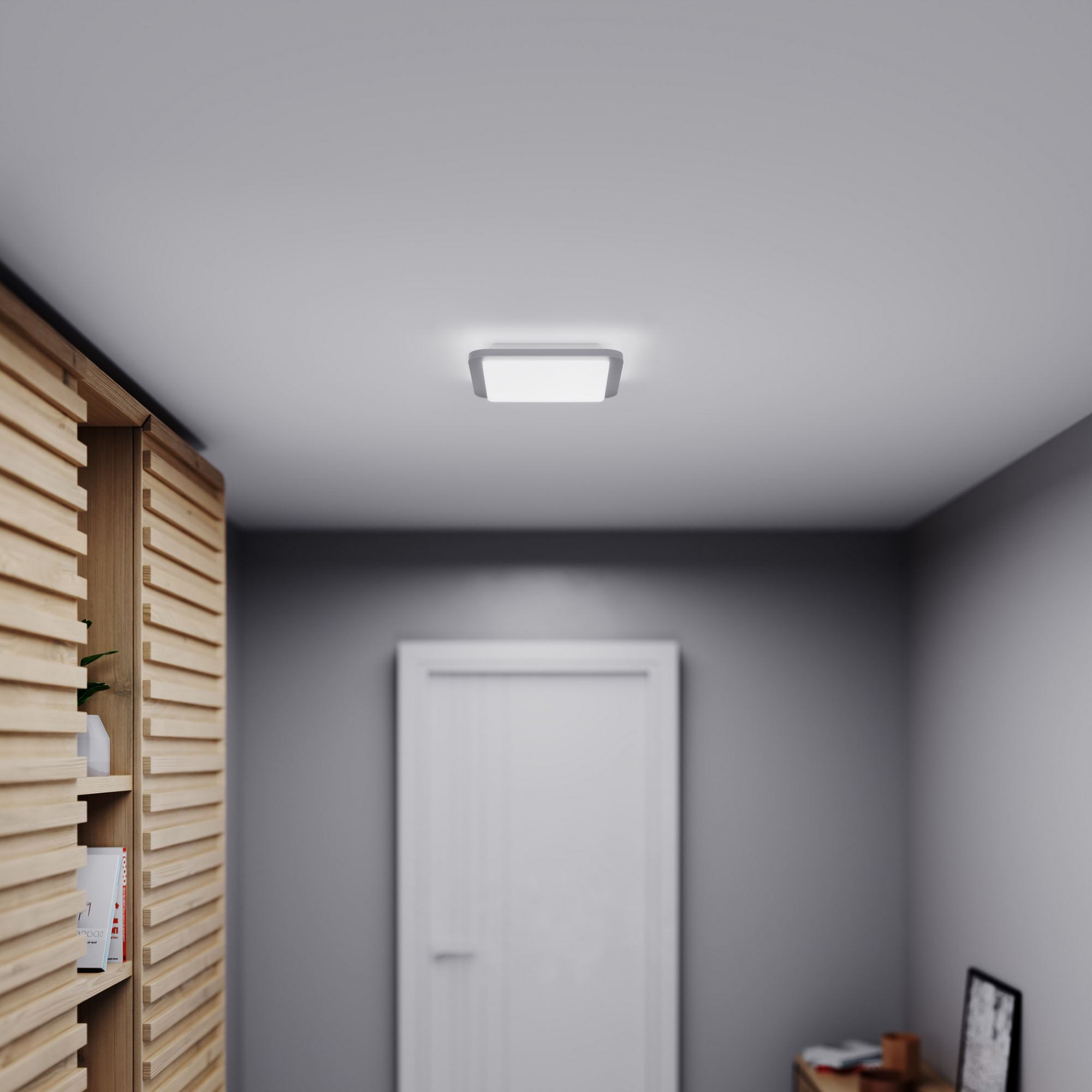 Steinel LED-Deckenleuchte 'RS LED D2 S' mit Bewegungsmelder silbern/weiß 30 x 30 cm 8,8 W 2