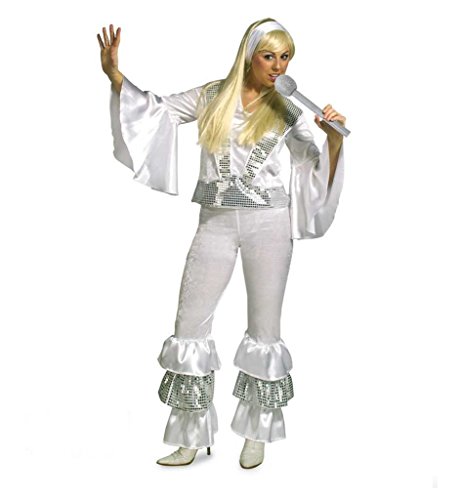 KarnevalsTeufel Damenkostüm Alena, 2-TLG. Kostüm bestehend aus Hose und Oberteil, Sängerin, Tänzerin, 70er-Jahre Hippie-Outfit