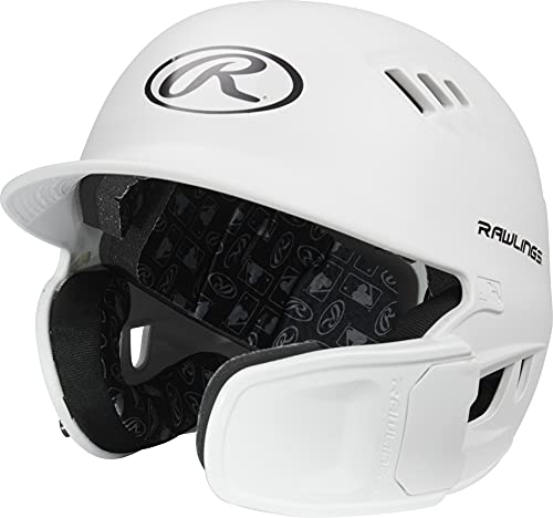 Rawlings 2022 R16 Reverse 1-Tone Baseball Batting Helmet, Senior, Matt White