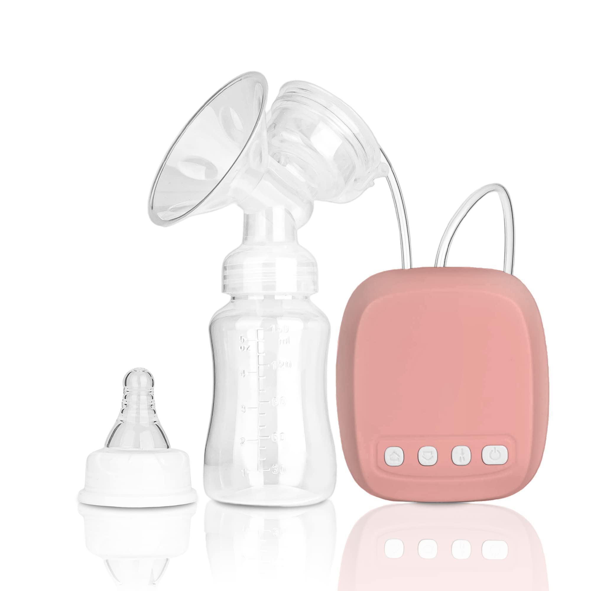 kidoo - Elektrische Milchpumpe - Tragbar, Sanft und Schnell - Funktioniert nur Eingesteckt - USB-Anschluss, Ultra-leise Milchpumpe für Unterwegs und Zu Hause (Rosa)