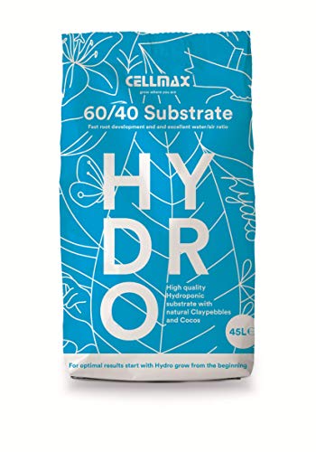 Cellmax 60/40+ Hydro-Cocos Mix | Blumenerde-Mischung aus Kokos & Tonpellets | Ideales Wasser/Luft-Verhältnis | Kokosfasern sorgen für Pufferkapazität | Tonpellets für schnelle Drainage | 19,5 KG (45L)