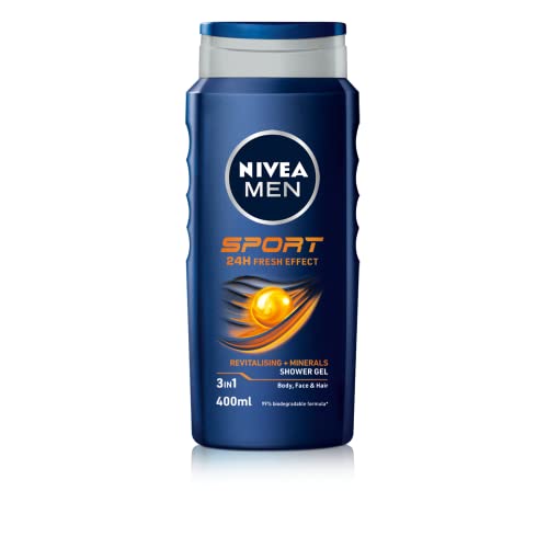NIVEA MEN Sport Duschgel 6er Pack (6 x 400 ml), erfrischende Duschgel mit Limettenduft, All-in-1 Duschgel für Männer, starkes NIVEA MEN Duschgel