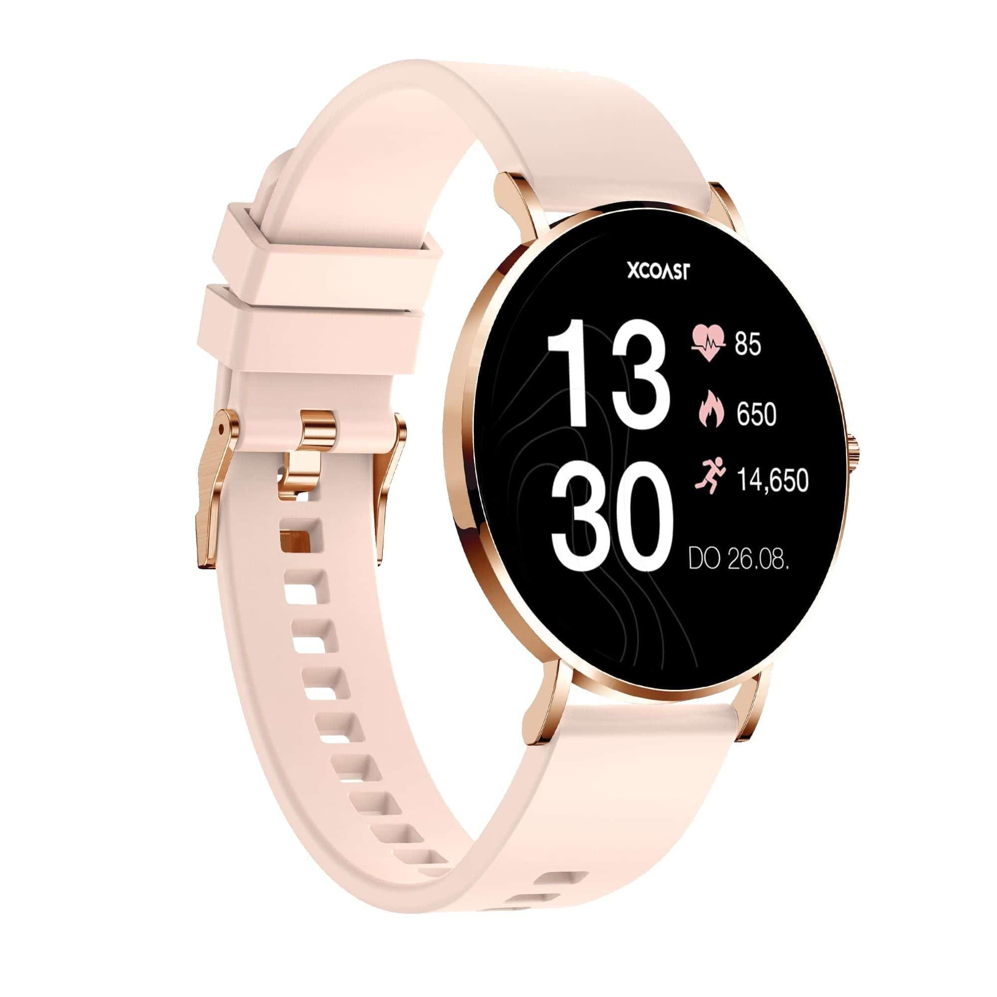 XCOAST SIONA 2 Damen Smartwatch, 1,3 Zoll AMOLED Display, iOS und Android, Frauen Fitnesstracker, Pulsuhr, 21 Sportmodi, Blutsauerstoff, Blutdruck, Wetter, 7 Tage Akku