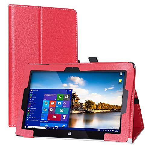 LiuShan Kompatibel mit Fusion5 FWIN232 Plus S1 hülle, Folding PU Leder Tasche Hülle Case mit Ständer für Fusion5 FWIN232 Plus S1 /FWIN232 Plus N4120 10-inch Tablet(Not fit PRO N4120),Rot