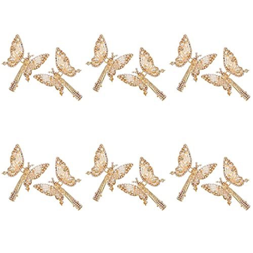 16 Stück Kristall Strass Strass Schmetterling Haarspangen Schmetterling Haarspangen Schmetterling Haarspangen Schmetterling Haarspangen Haarspangen ( Color : Goldenx6pcs , Size : 8X6X1.5CMx6pcs )