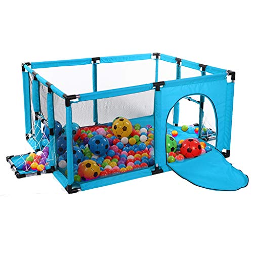 Laufgitter Baby Laufstall, Kinderspielzaun Tor Tragbare Kleinkinder Indoor Outdoor Playard Kinder Leitplanke Sicherheit Krabbeln (Color : Blue)